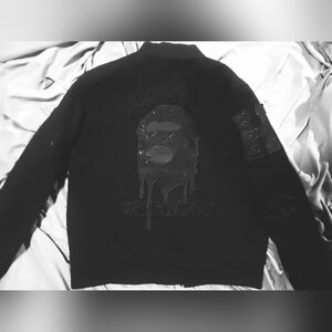 Hudson Outerwear X Bape We Killed Ape Shark Varsity Bomber Jacket Medium Black